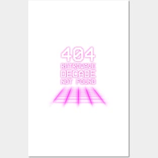 Retro Wave - 404 error Posters and Art